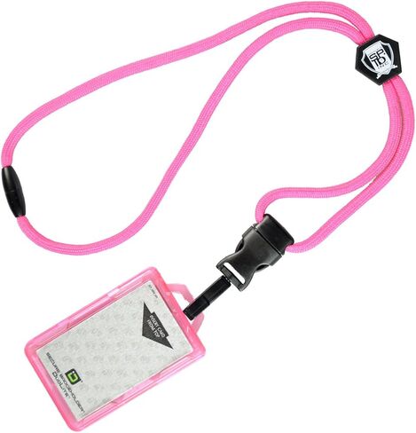 Specialist ID Detachable Lanyard and Identity Stronghold 2-Card RFID Blocking Badge Holder - 2 Sided/Blocks 13.56MHz Signal - Double Sided - Secure CAC PIV TWIC Card Holder (Black) in Saudi Arabia