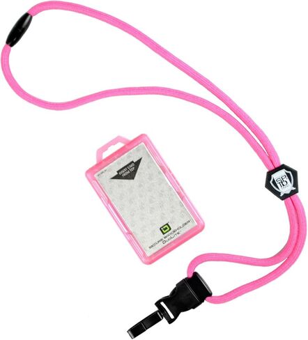 Specialist ID Detachable Lanyard and Identity Stronghold 2-Card RFID Blocking Badge Holder - 2 Sided/Blocks 13.56MHz Signal - Double Sided - Secure CAC PIV TWIC Card Holder (Black) in Saudi Arabia