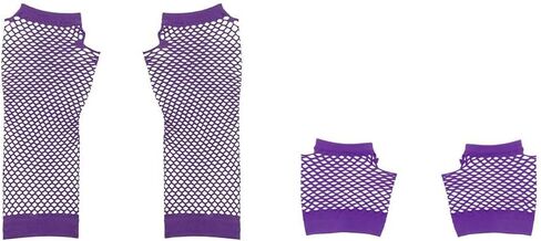2 Pairs Fingerless Fishnet Gloves for Women 80s Retro Stretchy Mesh Gloves for Girls Costume Parties in Saudi Arabia