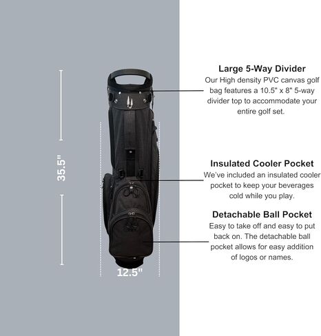 Tall Pines Golf Premium Canvas Hybrid Cart/Carry Stand Bag with Golf Accessories Bundle in Saudi Arabia