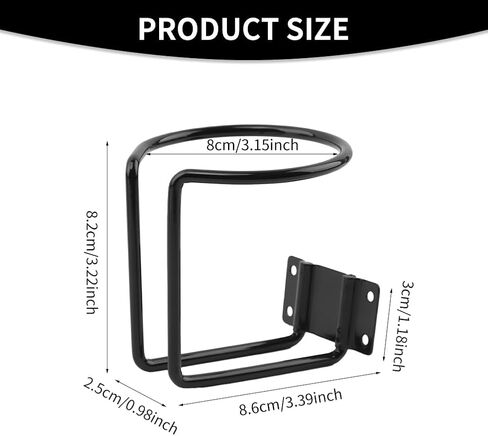 Boat Cup Holder, 4pcs Stainless Steel Universal Drink Holders, Wall Mounted Cup Holders for RV Yacht Boat,Truck, Boat Cup Holders for Beverage Bottles Cans Mugs(Black) in Saudi Arabia