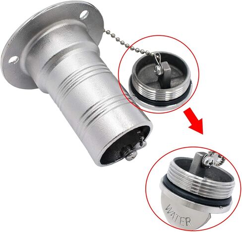 Yanyu 1-1/2 بوصة (38 مم) ملء سطح القارب المائي/حشو الوجه ومفتاح أقل غطاء بحري 316 من الفولاذ المقاوم للصدأ قافلة اليخوت مع براغي، حلقة دائرية احتياطية وحشية مطاطية in Kuwait