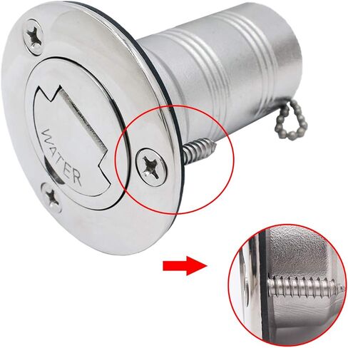 Yanyu 1-1/2 بوصة (38 مم) ملء سطح القارب المائي/حشو الوجه ومفتاح أقل غطاء بحري 316 من الفولاذ المقاوم للصدأ قافلة اليخوت مع براغي، حلقة دائرية احتياطية وحشية مطاطية in Kuwait