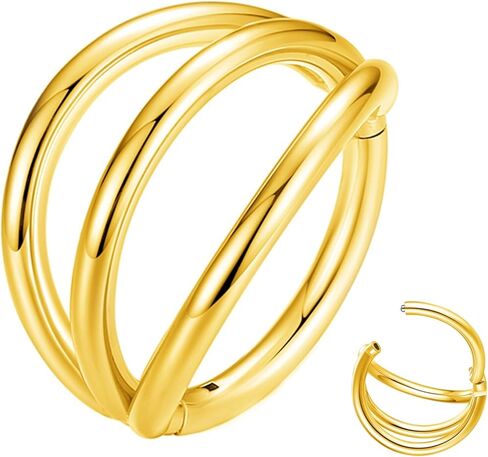 المفصلي الثلاثي هوب الأنف الدائري 316L حلقات الجزء الصلب الجراحية سلس يتوقف الغضروف اللولب الزنمة محارة الفرس الأذن حلق ثقب الشفاه الدائري 16G 18G 20G in Kuwait