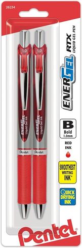 Pentel Energel RTX Retractable Liquid Gel Pen, Bold Line, Metal Tip, Assorted Ink Pack of 5 (BL80BP5M) in Saudi Arabia