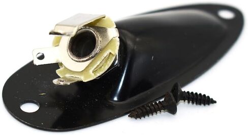 Guitar Input Jack Socket Output Jack Mono Loaded Boat Style 1/4 Inch with Screws for Fender Stratocaster Strat St Electric Guitar Replacement Parts (Black) in Saudi Arabia