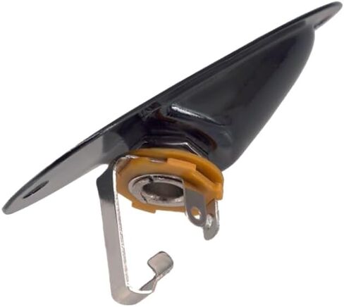 Guitar Input Jack Socket Output Jack Mono Loaded Boat Style 1/4 Inch with Screws for Fender Stratocaster Strat St Electric Guitar Replacement Parts (Black) in Saudi Arabia