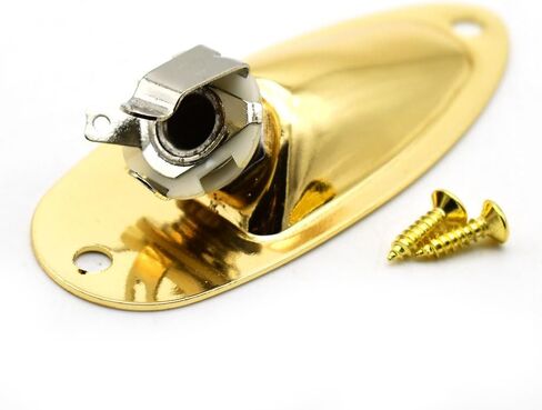 Guitar Input Jack Socket Output Jack Mono Loaded Boat Style 1/4 Inch with Screws for Fender Stratocaster Strat St Electric Guitar Replacement Parts (Black) in Saudi Arabia