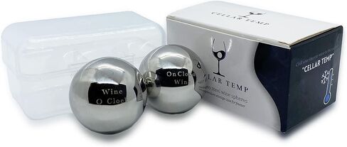 Wine Chilling Spheres with Case, Keeps Your Wine Cold Without Watering Down, Gift for Wine Lover, Wine Accessory, Rose, White, or Red Wine (Silver) in Saudi Arabia