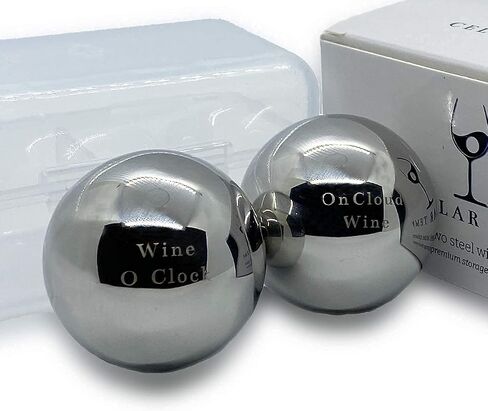 Wine Chilling Spheres with Case, Keeps Your Wine Cold Without Watering Down, Gift for Wine Lover, Wine Accessory, Rose, White, or Red Wine (Silver) in Saudi Arabia