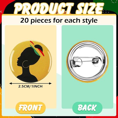 Sotiff 200 Pcs Juneteenth Buttons Pins Bulks 1 Inch Freedom Day Metal Round Badges Black History Party Favors Juneteenth Independence Day Pinback Buttons for Women Men Backpack Jackets Bags in Saudi Arabia