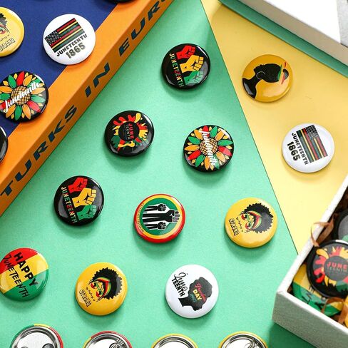 Sotiff 200 Pcs Juneteenth Buttons Pins Bulks 1 Inch Freedom Day Metal Round Badges Black History Party Favors Juneteenth Independence Day Pinback Buttons for Women Men Backpack Jackets Bags in Saudi Arabia