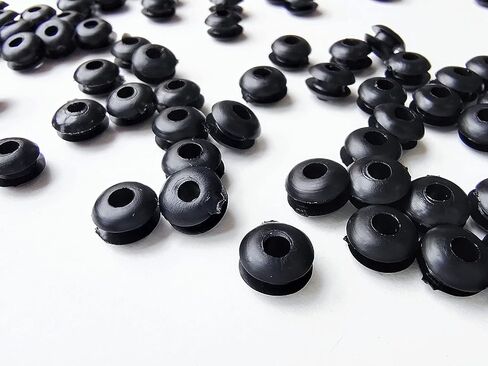 100 حزمة من Masmoc تناسب فتحات قطرها 1/4 بوصة - قابس فتحة حلقة مطاطية معرف 1/8 بوصة، حلقات مطاطية صناعية لحماية الأسلاك، حلقة توصيل جدار الحماية in Kuwait