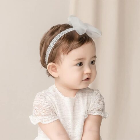 Baby Girls Bow Headband Lace Cute Bow-knot Hair Band Elastic Toddler Newborn Infants Birthday Festival Party Head Wrap Accessories (Style 1) in Saudi Arabia