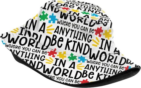 Autism Bucket Hat Autism Awareness Puzzle Piece Fisherman Hat Travel Packable Sun Cap Outdoor Hat for Women Men in Saudi Arabia