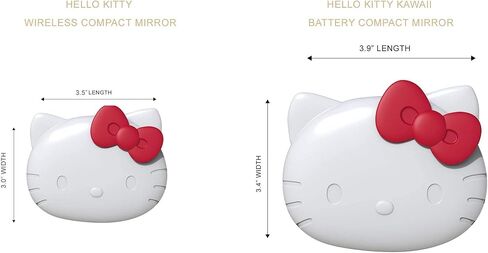 Impressions Vanity Hello Kitty Kawaii Compact Mirror with Touch Sensor Switch for Purse, LED Makeup Mirror with 2X Magnifying Top and Adjustable Brightness (White) in Saudi Arabia