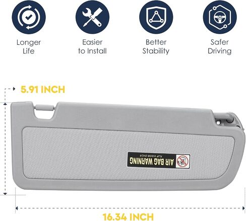 2Pcs Driver & Passenger Side Sun Visor Without Light Fit for Honda Civic 2006 2007 2008 2009 2010 2011, Replace for 83280-SNA-A01ZC, 83230-SNA-A01ZC (Beige) in Saudi Arabia