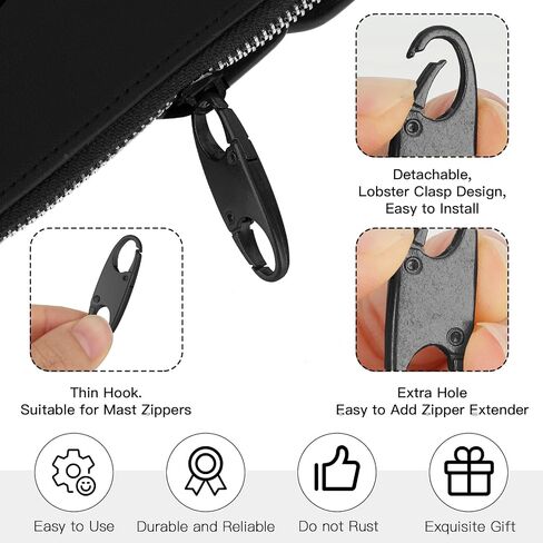 6pcs Zipper Locks Anti Theft, Small Mini Carabiner Clip, Dual Opening Replacement Zipper Pull, S Biner Clip for Backpacks Camping Fishing Traveling Outdoor Sports in Saudi Arabia