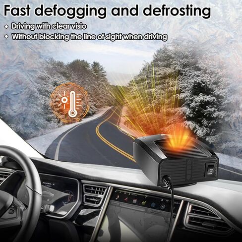 سخان السيارة، سخان سيارة محمول 12 فولت يتم توصيله بولاعة السجائر ومزيل ضباب الزجاج الأمامي للسيارة 150 وات، مروحة تسخين وتبريد سريعة 2 في 1 سخان للسيارة بقاعدة دوارة 360 درجة in Kuwait