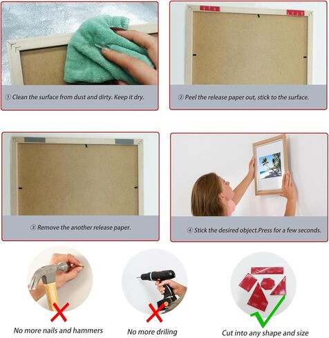 Heavy Duty Mounting Tape, 2Pcs Strong Double Sided Tape Automotive, Waterproof Adhesive Foam Tape for Outdoor Indoor, Picture Hanging Strips Sticky Tape for Wall, Crafts, Temperature Resistant in Kuwait