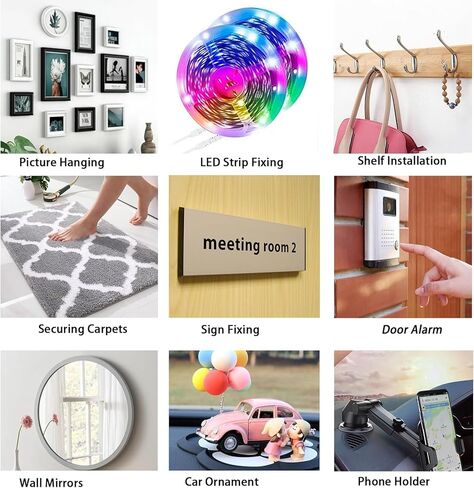 Heavy Duty Mounting Tape, 2Pcs Strong Double Sided Tape Automotive, Waterproof Adhesive Foam Tape for Outdoor Indoor, Picture Hanging Strips Sticky Tape for Wall, Crafts, Temperature Resistant in Kuwait