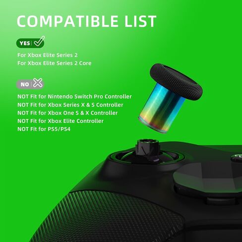 استبدال عصا التحكم المعدنية 6 في 1 من eXtremeRate لوحدة تحكم Xbox Elite Series 2، أجزاء ملحقات عصا التحكم المغناطيسية لوحدة التحكم Xbox Elite Series 2 الأساسية - قوس قزح معدني باللون الأزرق والأرجواني in Kuwait