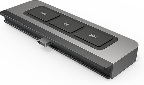 موزع HyperDrive 6 في 1 USB C لأجهزة iPad مع عناصر تحكم في الوسائط، HDMI، توصيل طاقة USB-C بقوة 60 وات، منافذ USB-A، قارئ بطاقات MicroSD/SD، مقبس صوت 3.5 ملم in Kuwait