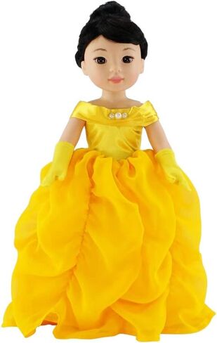 Emily Rose 14 Inch Doll Clothes - 5 PC 14" Doll Princess Costume Dress Ball Gown with Matching Gloves Doll Shoes Accessories! | Compatible with 14" Hard-Bodied Wellie Wishers Dolls in Saudi Arabia