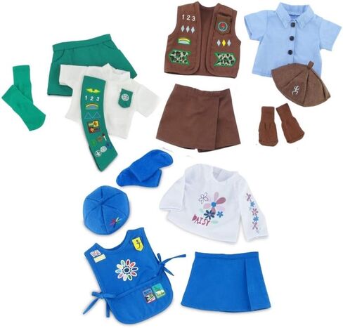 Emily Rose Doll Clothes | Value Pack - 3 18-inch Doll Girl Scout Inspired Modern Uniforms, Including Daisy, Brownie and Junior Scout Outfits | Compatible with 18" American Girl Dolls in Kuwait