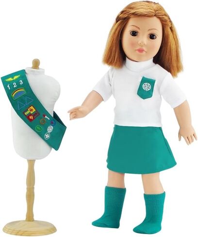 Emily Rose Doll Clothes | Value Pack - 3 18-inch Doll Girl Scout Inspired Modern Uniforms, Including Daisy, Brownie and Junior Scout Outfits | Compatible with 18" American Girl Dolls in Kuwait