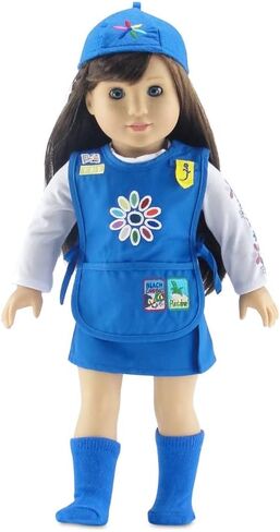 Emily Rose Doll Clothes | Value Pack - 3 18-inch Doll Girl Scout Inspired Modern Uniforms, Including Daisy, Brownie and Junior Scout Outfits | Compatible with 18" American Girl Dolls in Kuwait