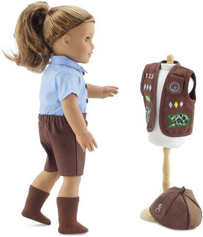 Emily Rose Doll Clothes | Value Pack - 3 18-inch Doll Girl Scout Inspired Modern Uniforms, Including Daisy, Brownie and Junior Scout Outfits | Compatible with 18" American Girl Dolls in Kuwait