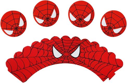 12 قطعة علوية و12 قطعة من أغلفة الكيك، زينة كعكة الحفلات (سبايدرمان) in Kuwait