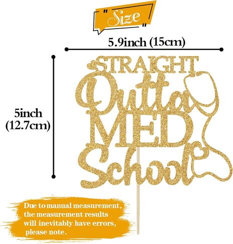 Out Medical School Cake Topper, Future Doctor Cake Decorations, Class of 2024 Medical School Survivor Graduation Party Decorations Gold Glitter in Saudi Arabia