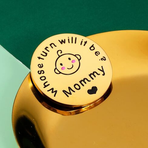 Fun New Parents Decision Coin Gifts for Mom Dad Baby Shower First Time Mommy Daddy to Be Newborn Baby Gift Pregnancy Birthday Fathers Mothers Day Christmas for Women Men Coin Present Double Sided in Saudi Arabia
