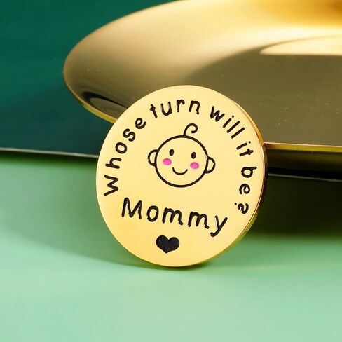 Fun New Parents Decision Coin Gifts for Mom Dad Baby Shower First Time Mommy Daddy to Be Newborn Baby Gift Pregnancy Birthday Fathers Mothers Day Christmas for Women Men Coin Present Double Sided in Saudi Arabia