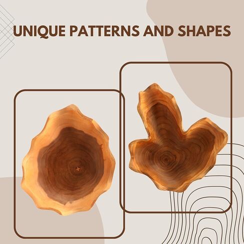 Wooden Bowls For Decor Teak Wood Hand Carved Bowl - D11.8 Wavy Live Edge Wooden Bowl - Irregular Wood Fruit Bowl Decorative Farmhouse Bowl in Saudi Arabia