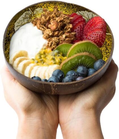Coconut Bowls, Acai Bowls, Coconut Shell, Shell Bowl, SeaShell Bowl, Acai Bowl Blender, Coco Bowl, Coconut Bowls For Smoothies, Decorative Bowl, Candy Bowl For Office (Leaf Bowl) in Saudi Arabia