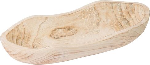 Wood Dough Bowl 17in, Wooden Fruit Bowl, Long Wooden Bowl, Decor Bowl, Potpourri Bowl, Key Bowl, Centerpiece Bowl, Wood Bowl, Wooden Dough Bowl, Wood Tray, Decorative Bowl, Decorative Tray in Saudi Arabia