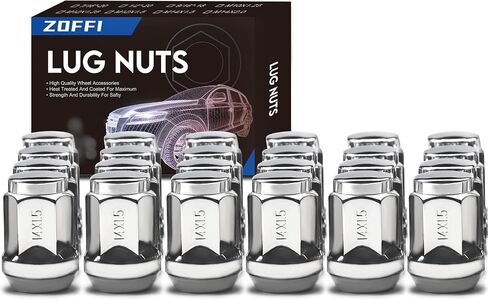ZOFFI M14x1.5 Lug Nuts 24pcs Replacement for 2011-2018 Jeep Grand Cherokee 2008-2020 Buik Enclave 1999-2020 Cadillac Escalade Aftermarket Wheel - Chrome Closed End Solid Lug Nuts in Saudi Arabia