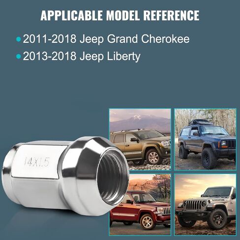 ZOFFI M14x1.5 Lug Nuts 24pcs Replacement for 2011-2018 Jeep Grand Cherokee 2008-2020 Buik Enclave 1999-2020 Cadillac Escalade Aftermarket Wheel - Chrome Closed End Solid Lug Nuts in Saudi Arabia
