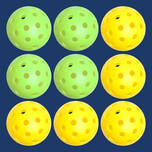 كرات بيكل بول الخارجية - معتمدة من الولايات المتحدة الأمريكية (USAPA) للعب في البطولات، 4/9 عبوات، أخضر نيون/أصفر، كرة منافسة 40 فتحة، هدايا مجداف كرة مخلل للمبتدئين والمحترفين in Kuwait
