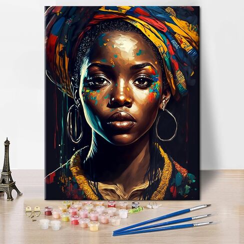 TUMOVO Colorful Skeleton Woman Paint by Numbers for Adults DIY Arts Craft Beginner Mexican Day of The Dead Paint by Number Kit Oil Painting Adult Paint by Number Kits On Canvas Acrylic 16"x20" in Saudi Arabia