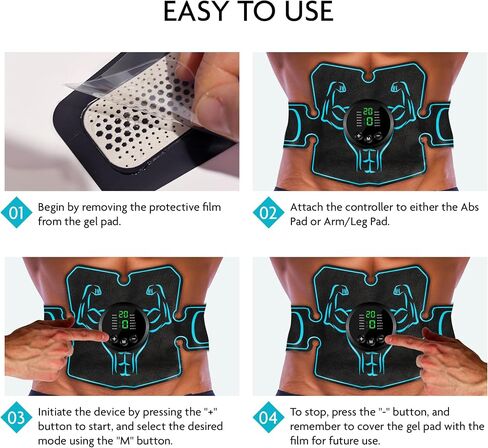 جهاز Ab Stimulator التكتيكي X Abs: معدات تمرين عضلات البطن، جهاز تمارين البطن المحمول، معدات اللياقة البدنية للرجال والنساء، قابلة لإعادة الشحن عبر USB لتدريب البطن/الذراع/الساق في المنزل والمكتب باللون الأسود in Kuwait