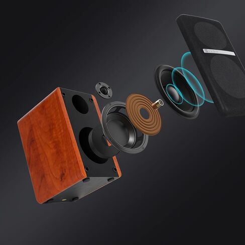 محرك حزام بلوتوث SingingWood VP42AS مزود بسرعتين مدمجتين في قرص دوار Preamp Hi-Fi مع مكبرات صوت على رف الكتب بقدرة 44 وات، ومشغل تسجيلات الفينيل مع تشغيل بلوتوث بخرطوشة مغناطيسية (جوز) in Kuwait