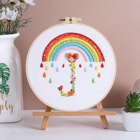ojindiy Embroidery Kits for Beginners Adults 3 Packs, Learn Basic Flowers and Delicate Stitches, Embroidery Kit for Craft Lover and Starter, Cross Stitch in Saudi Arabia