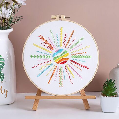 ojindiy Embroidery Kits for Beginners Adults 3 Packs, Learn Basic Flowers and Delicate Stitches, Embroidery Kit for Craft Lover and Starter, Cross Stitch in Saudi Arabia