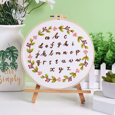 ojindiy Embroidery Kits for Beginners Adults 3 Packs, Learn Basic Flowers and Delicate Stitches, Embroidery Kit for Craft Lover and Starter, Cross Stitch in Kuwait