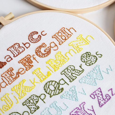 ojindiy Embroidery Kits for Beginners Adults 3 Packs, Learn Basic Flowers and Delicate Stitches, Embroidery Kit for Craft Lover and Starter, Cross Stitch in Kuwait