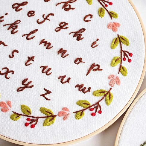 ojindiy Embroidery Kits for Beginners Adults 3 Packs, Learn Basic Flowers and Delicate Stitches, Embroidery Kit for Craft Lover and Starter, Cross Stitch in Kuwait